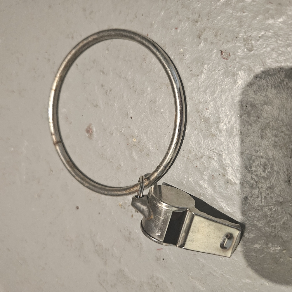 Vintage Metal Whistle with Keyring Police Military Style Whistle